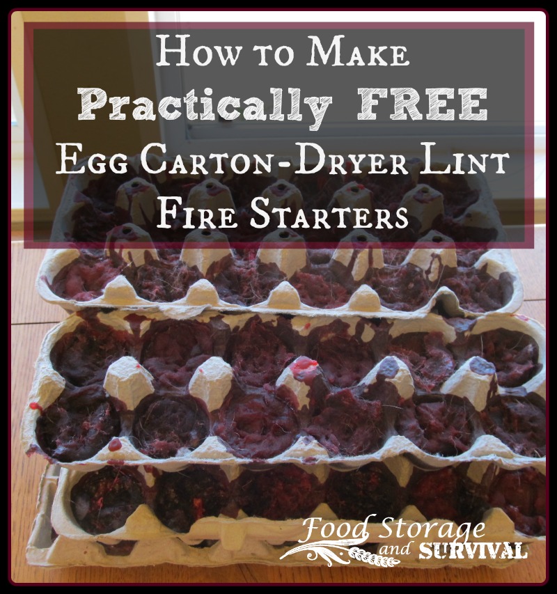 Practically Free Egg Carton Dryer Lint Firestarters