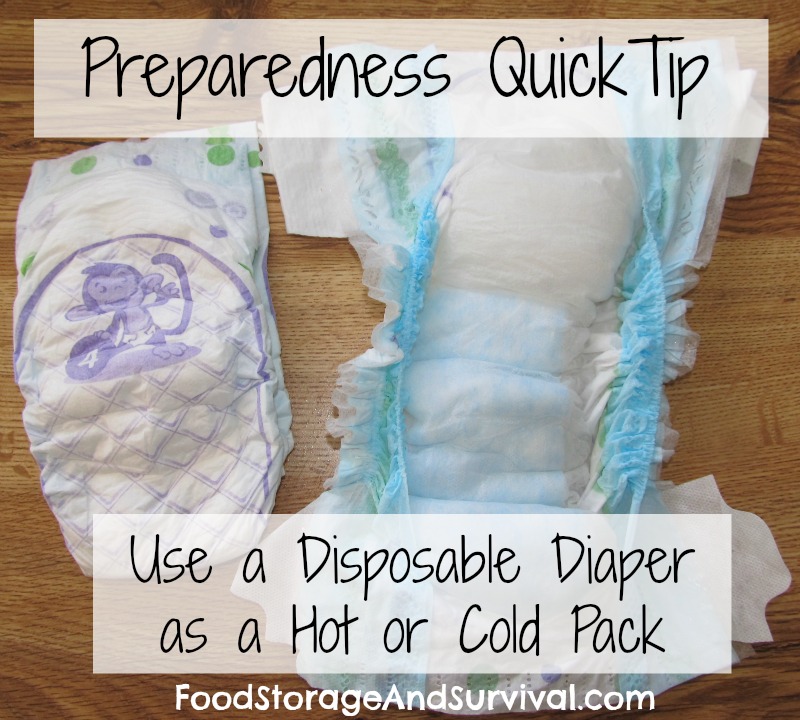 Preparedness Quick Tip: Use a Disposable Diaper as a Hot/Cold Pack