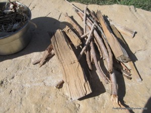 Sticks to burn--this stove can use longer sticks than many other portable biomass stoves because of the height of the burning chamber.