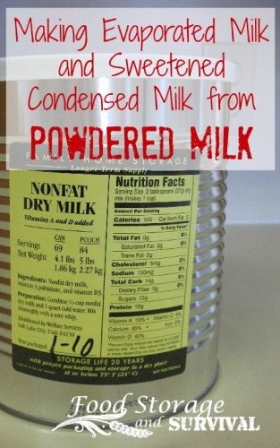Making your own evaporated milk and sweetened condensed milk from powdered milk!  Easy!  Food Storage and Survival