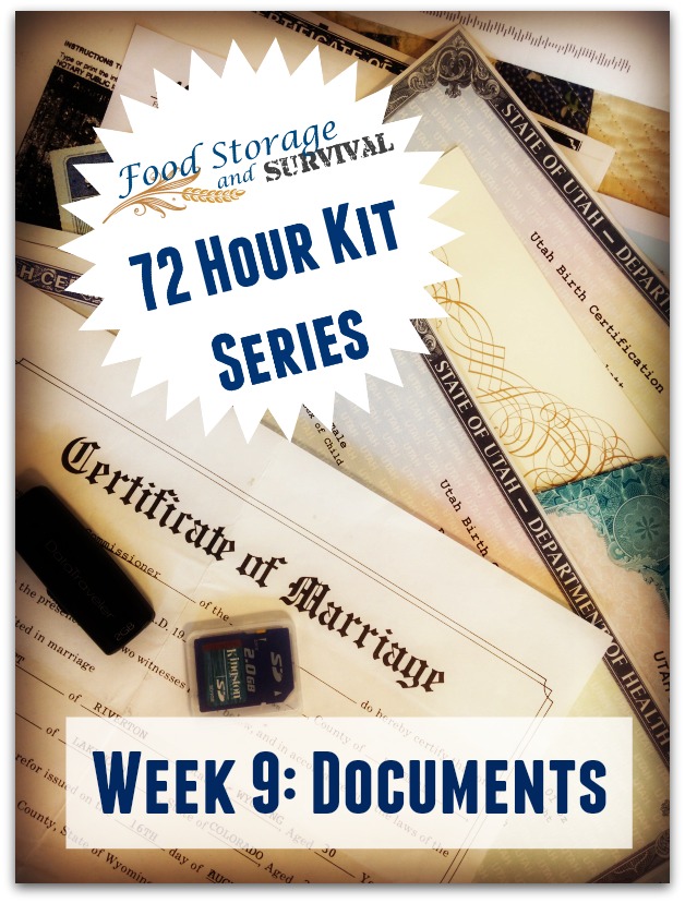 72 Hour Emergency Kit Series Week 9: Documents